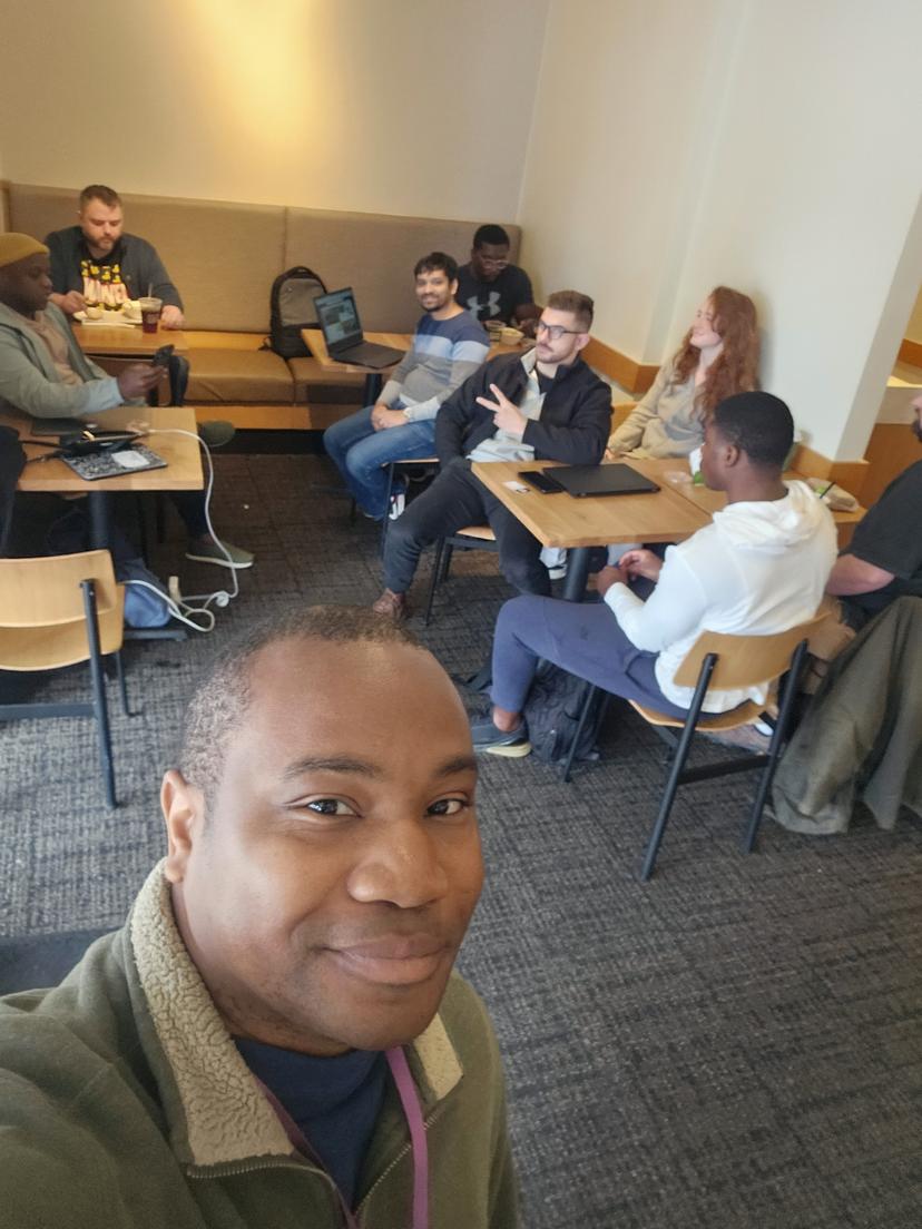 Tech enthusiasts networking at the event